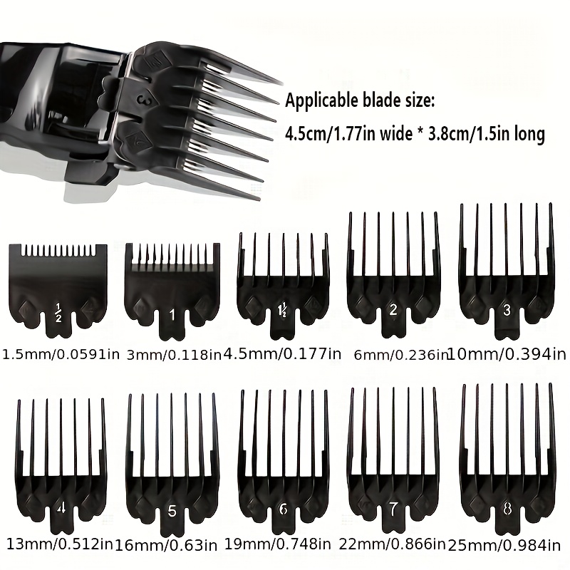 Men'S Grooming Brush - 10Pcs Black Plastic Hair Clipper Limit