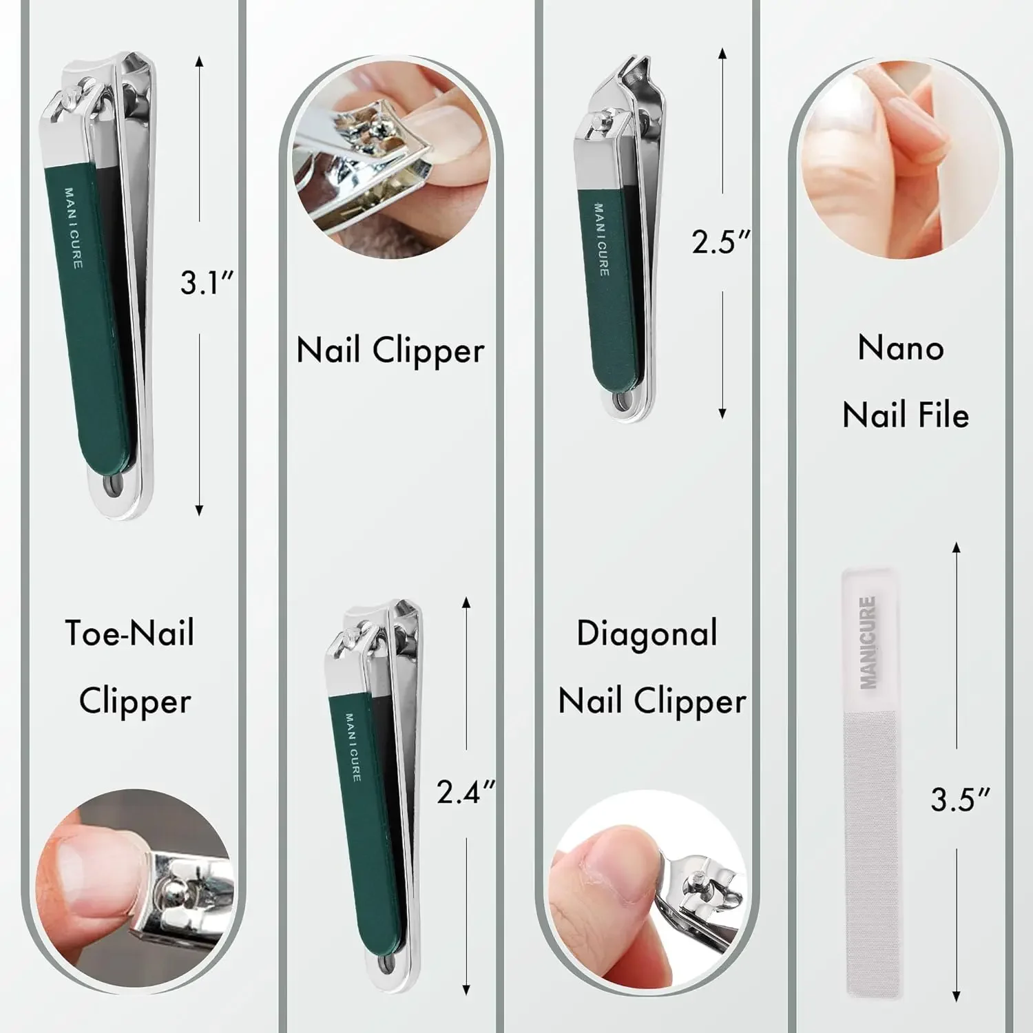 4 Pcs Steel Nail Clipper Manic - огляд і ціна Mens Grooming Travel Kit