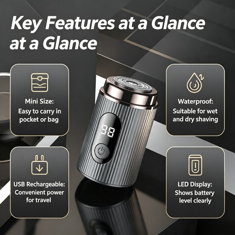 2026 Mini Electric Shaver Port - огляд і ціна Mens Grooming Travel Kit