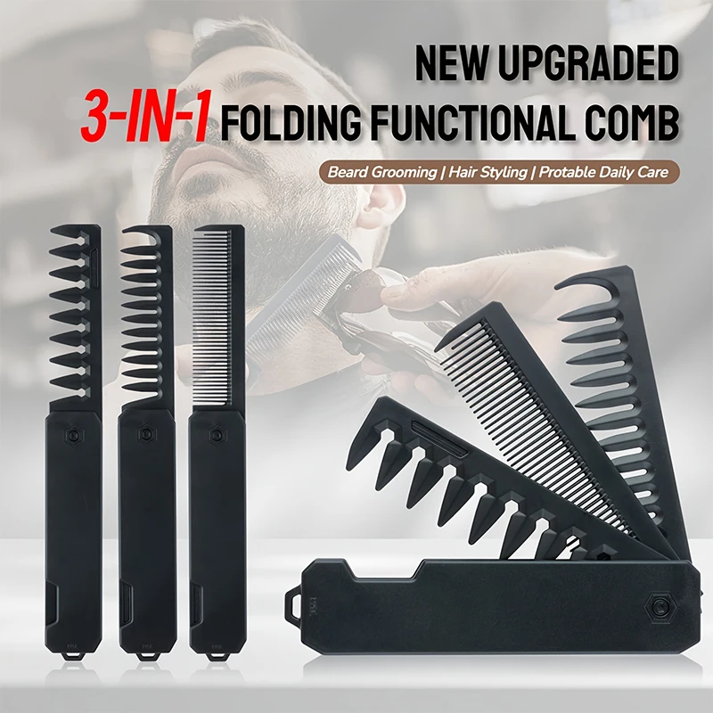 3-in-1 Folding Beard Comb for  - огляд і ціна Mens Grooming Travel Kit