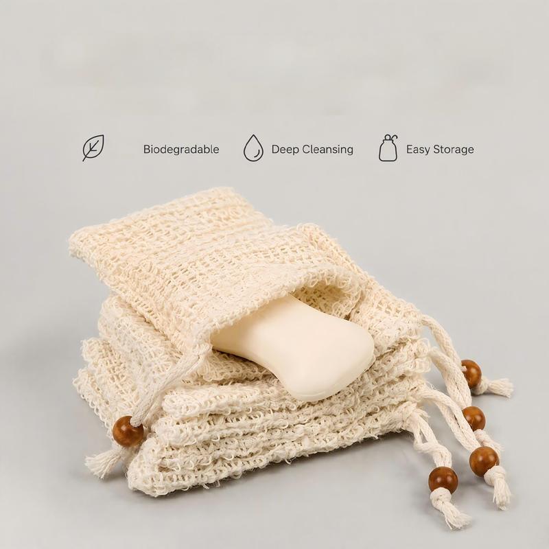 5Pcs Cotton Linen Bath Soap Fo - огляд і ціна Exfoliating Scrub Mens