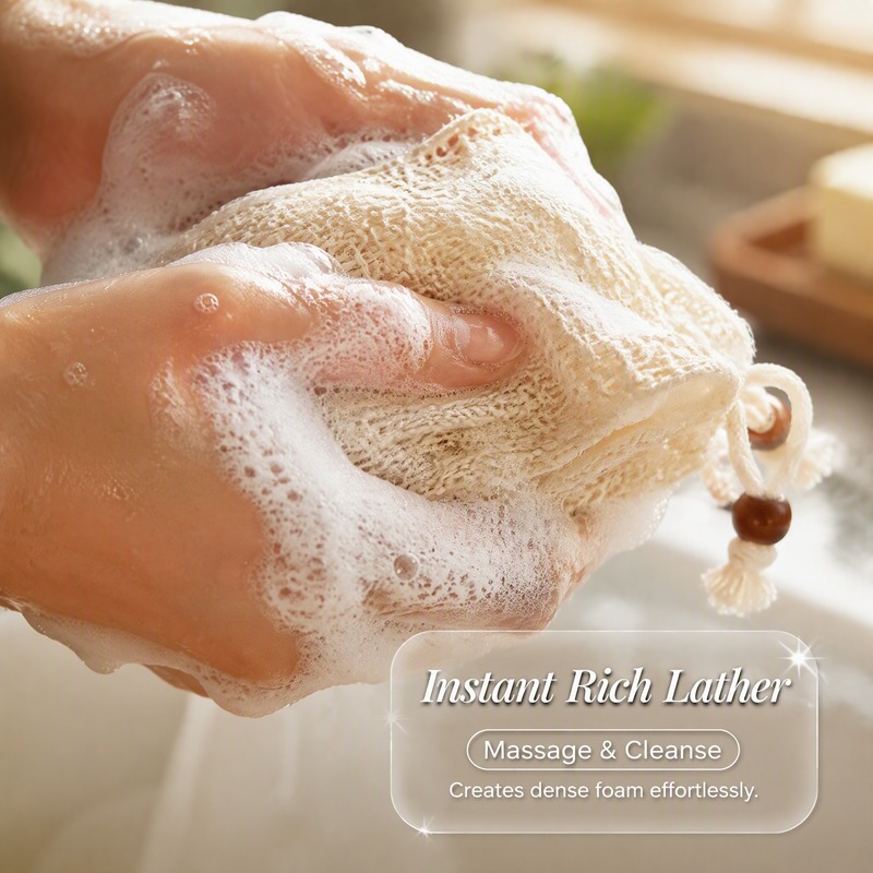 5Pcs Cotton Linen Bath Soap Fo - огляд і ціна Exfoliating Scrub Mens