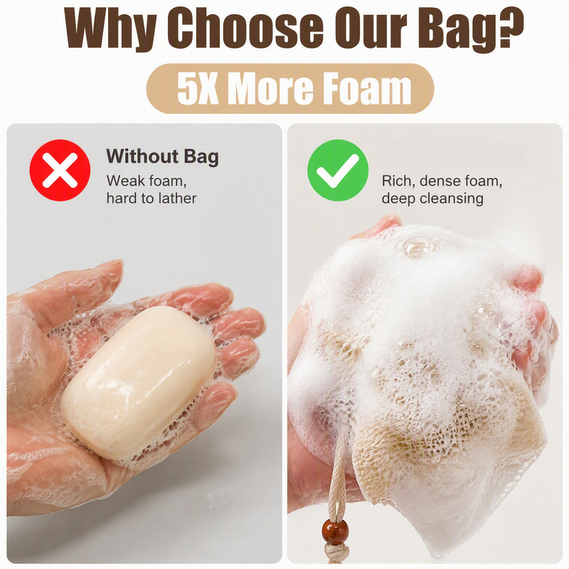 5Pcs Cotton Linen Bath Soap Fo - огляд і ціна Exfoliating Scrub Mens