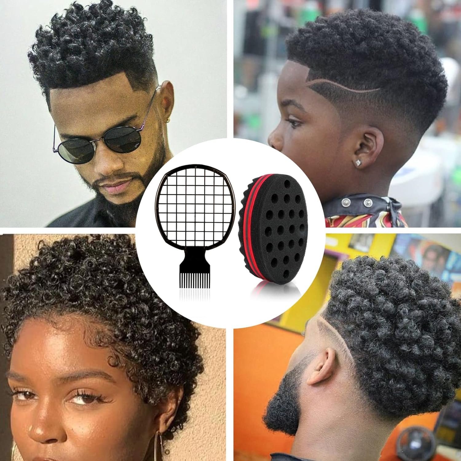 2pcs Afro Twist hair comb spon - огляд і ціна Men'S Grooming Brush